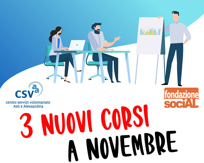 Formazione CSVAA: 3 nuovi corsi in programma nel mese di novembre